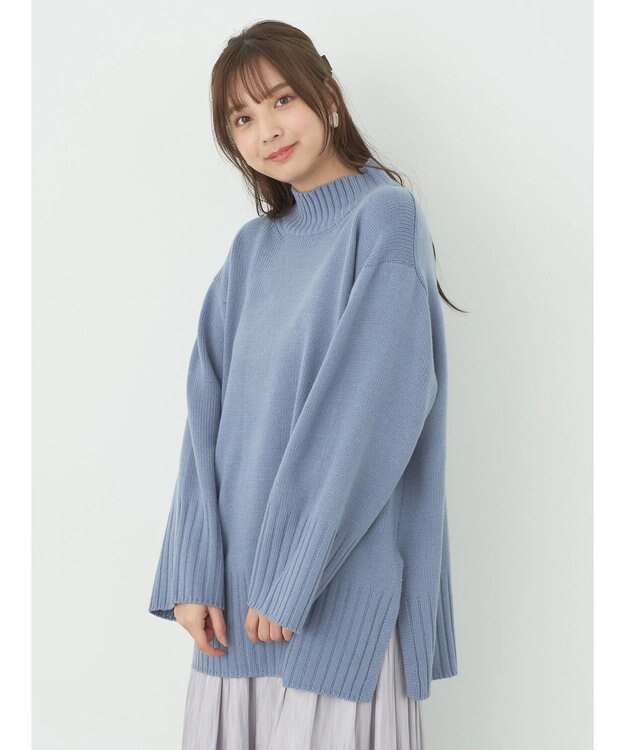 earth music&ecology アンチピリングリブハイネックチュニック