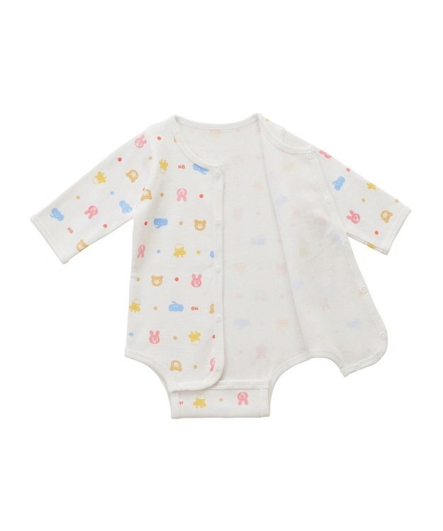 MIKI HOUSE HOT BISCUITS 【60-70cm】 長袖ボディシャツ(前開き) ブルー