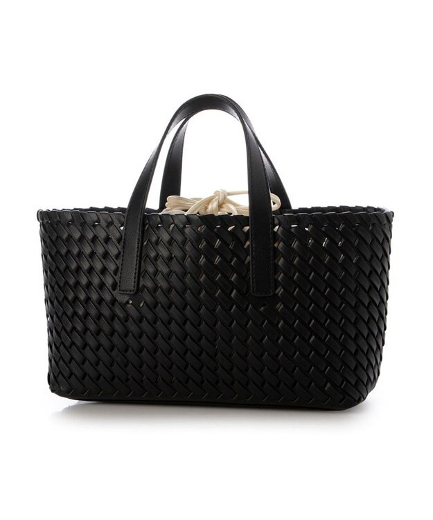 UNBILLION カシュカシュ cachecache / コードかがり横長トートバッグ ブラック