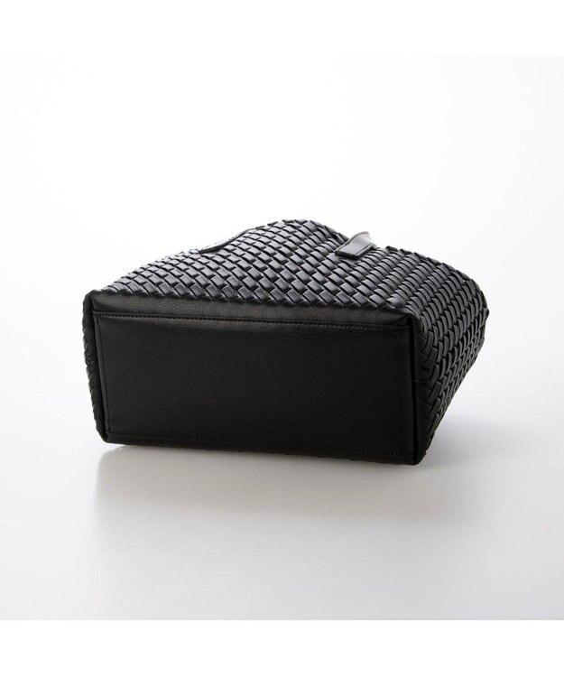 UNBILLION カシュカシュ cachecache / コードかがり横長トートバッグ ブラック