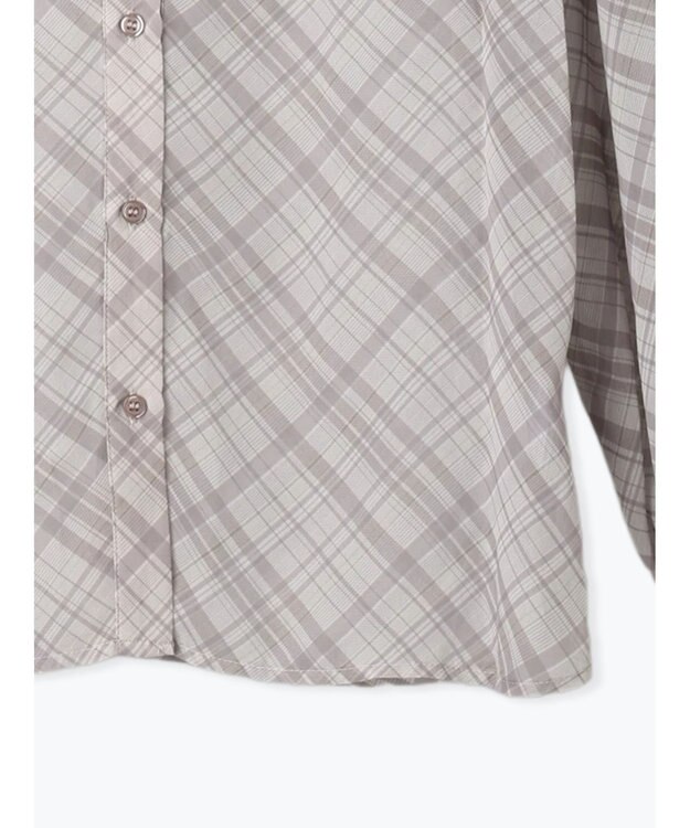 Te chichi パターンアソートシフォンフリルブラウス グレー