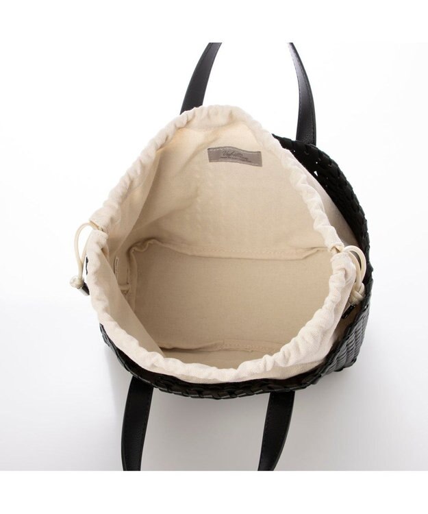 UNBILLION カシュカシュ cachecache / コードかがり横長トートバッグ ブラック