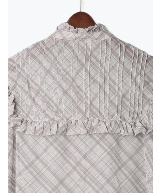 Te chichi パターンアソートシフォンフリルブラウス グレー