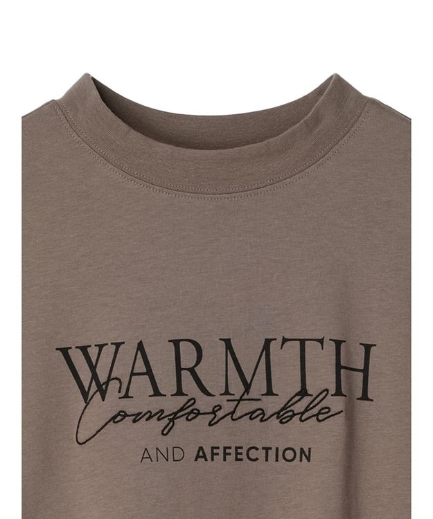 Green Parks フレンチスリーブ筆記体刺繍ロゴプルオーバー Brown