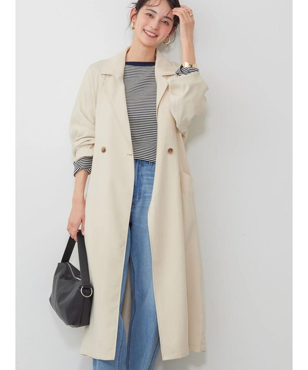 AMERICAN HOLIC 花粉防止Ｗボタントレンチコート Ivory