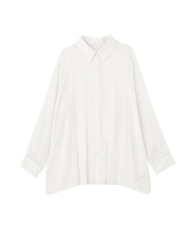 AMERICAN HOLIC ウエストタックシアーストライプシャツ Off White