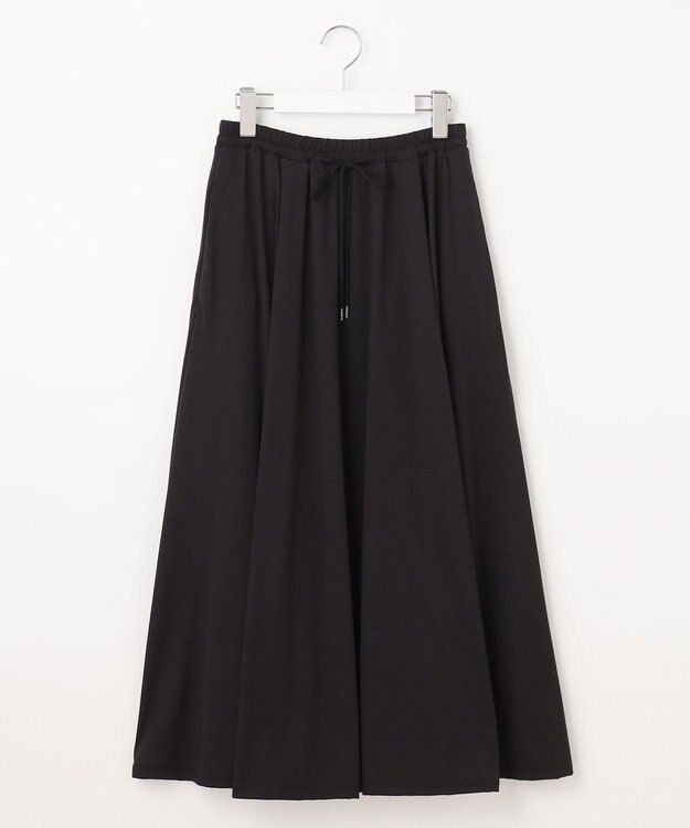 J.PRESS LADIES L 【洗える】ジャージー フレアー スカート ブラック系