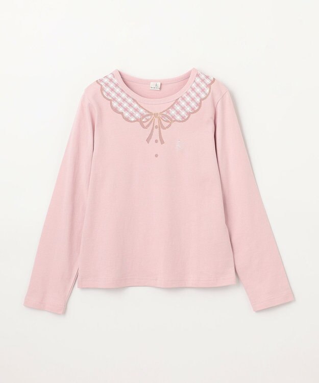 組曲 KIDS 【110-140㎝】トロンプルイユロン Tシャツ ピンク