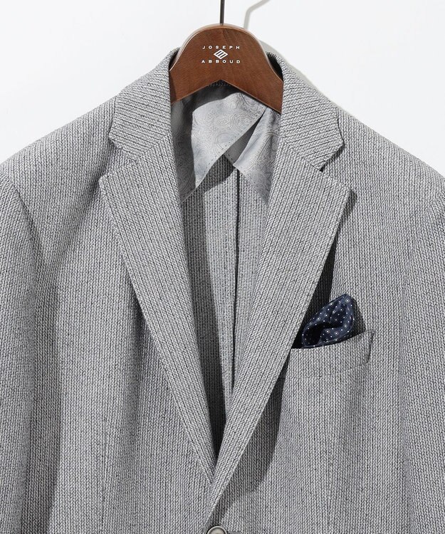 JOSEPH ABBOUD 【JAPANファブリック/清涼/軽量】和紙ラッセルジャージー ジャケット ライトグレー系