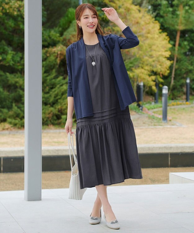 Tiaclasse L 【おのののかさん着用】冷凛(ひやりん)カノコカットソートッパーカーディガン ブルー