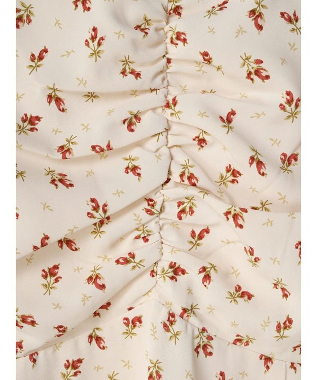 earth music&ecology フロントギャザーフラワーワンピース Beige