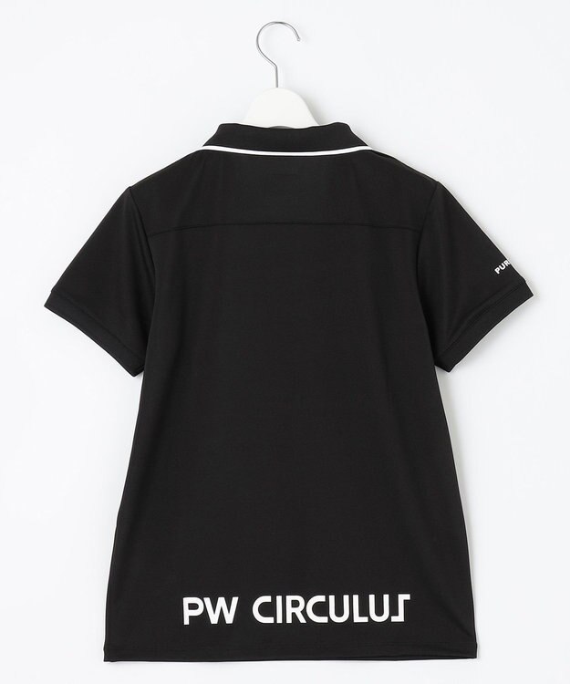 PW CIRCULUS 【WOMEN】【ストレッチ/UVケア】フェイクレイヤード カノコ ポロシャツ ゴルフウェア レディース ブラック系