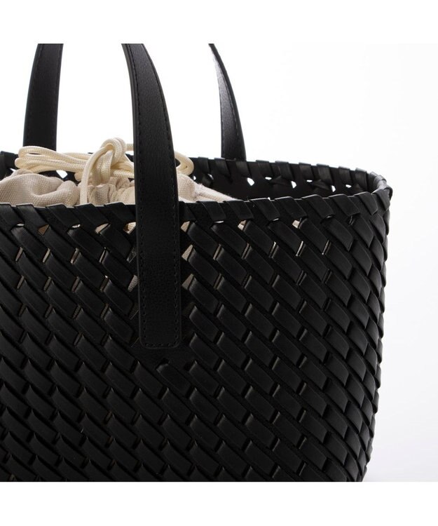 UNBILLION カシュカシュ cachecache / コードかがり横長トートバッグ ブラック