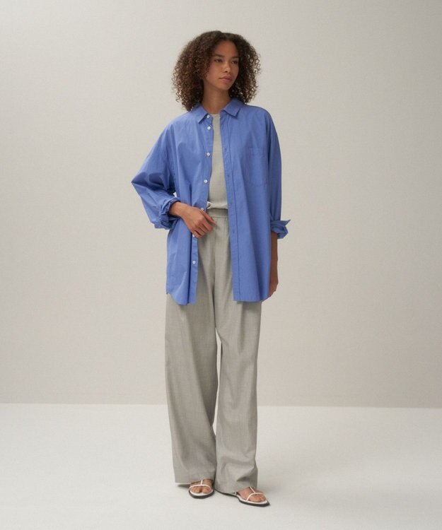 ATON SUVIN BROAD | ウォッシュドシャツ - UNISEX SAX