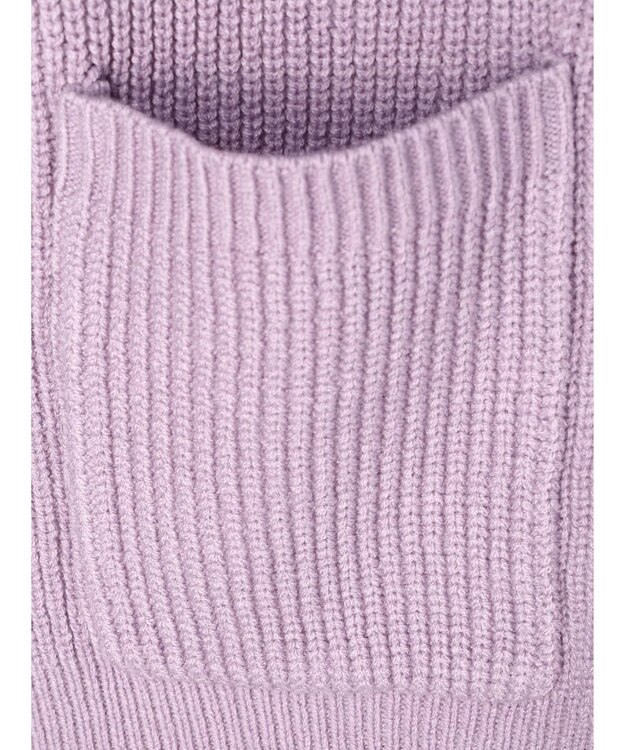 earth music&ecology アンチピリング畦Ｖネックカーディガン Lavender