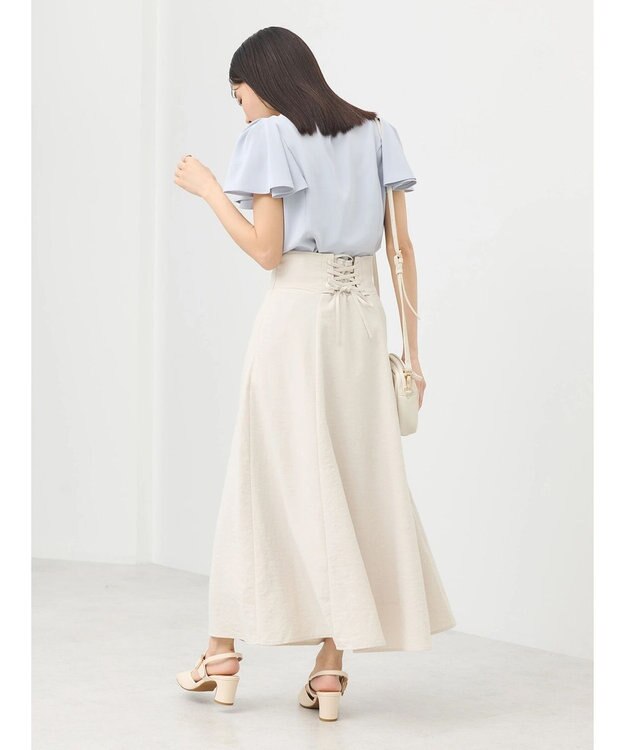 earth music&ecology ラッフルブラウス Light Gray