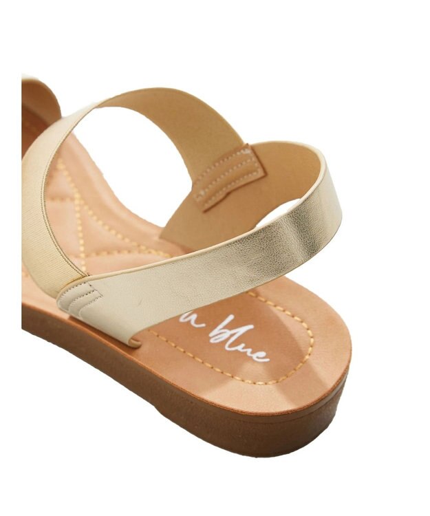 Green Parks ・ｒｉｃｈ　ｂｌｕｅ　ゴムストラップサンダル Gold