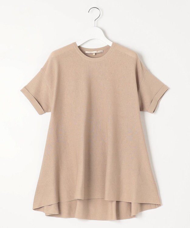 自由区 【WEB限定・洗える・XSサイズあり】ハイツイストコットンアセテートテントライン ニット ベージュ系