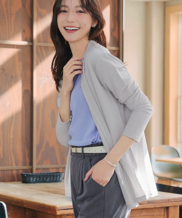 Tiaclasse L 【おのののかさん着用】冷凛(ひやりん)カノコカットソートッパーカーディガン グレー