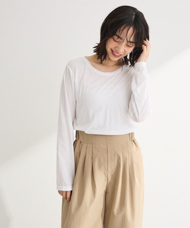 Green Parks シアー天竺プルオーバー Off White