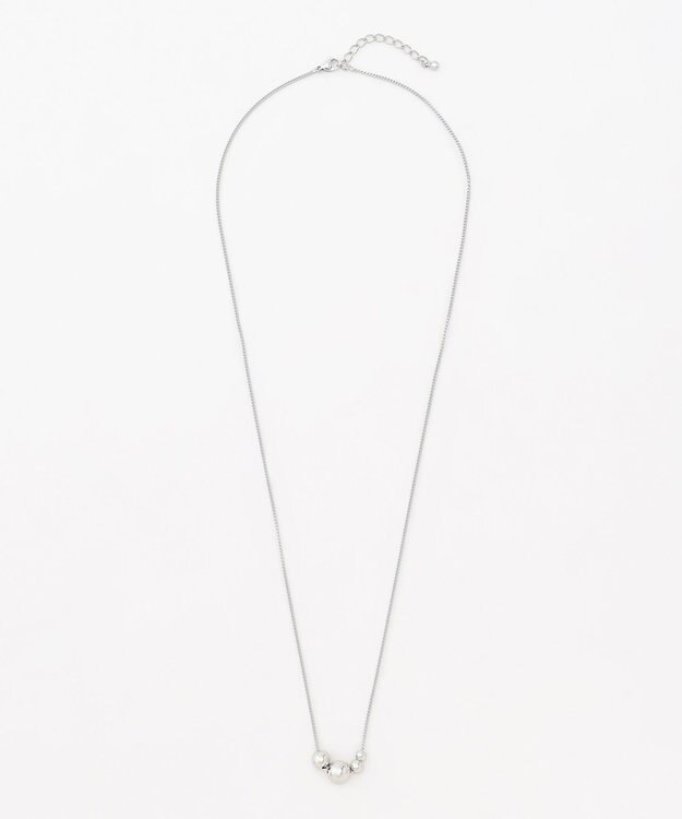 J.PRESS LADIES ボールトップ ネックレス シルバー系