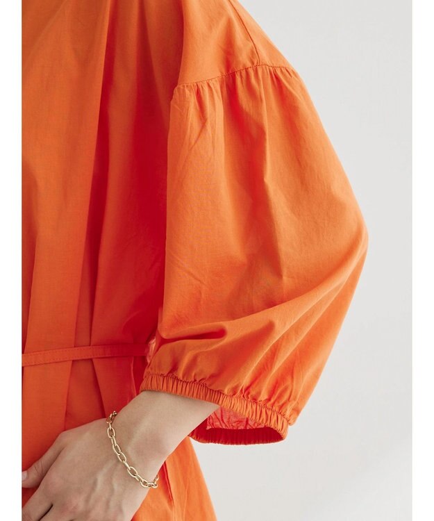 Green Parks スキッパーボリュームブラウスチュニック Orange