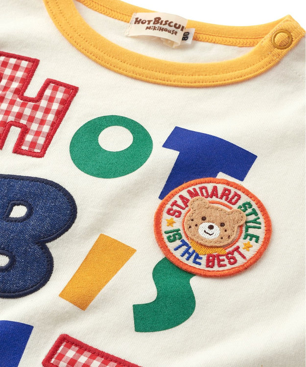 MIKI HOUSE HOT BISCUITS 【80-120cm】 カラフルロゴ 長袖Tシャツ マルチカラー