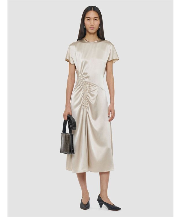 JOSEPH シルクサテンルーシング　ドレス Quail