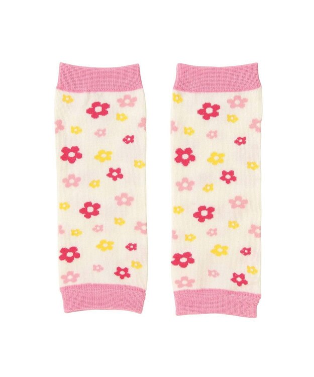 MIKI HOUSE HOT BISCUITS ドライブビーンズ＆お花キャビット レッグウォーマー ピンク