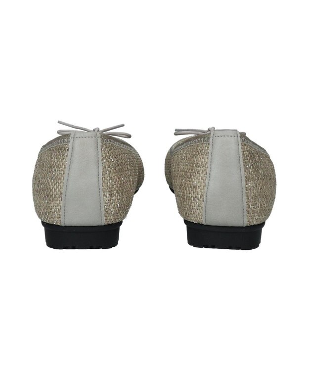 Bridget Birkin ＜3E＞【Bridget Birkin Walk】ラメパナマ調バレエパンプス ライトグレー雑材