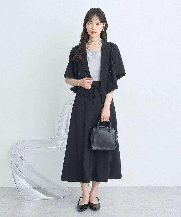 earth music&ecology ショートテーラードジャケット Black