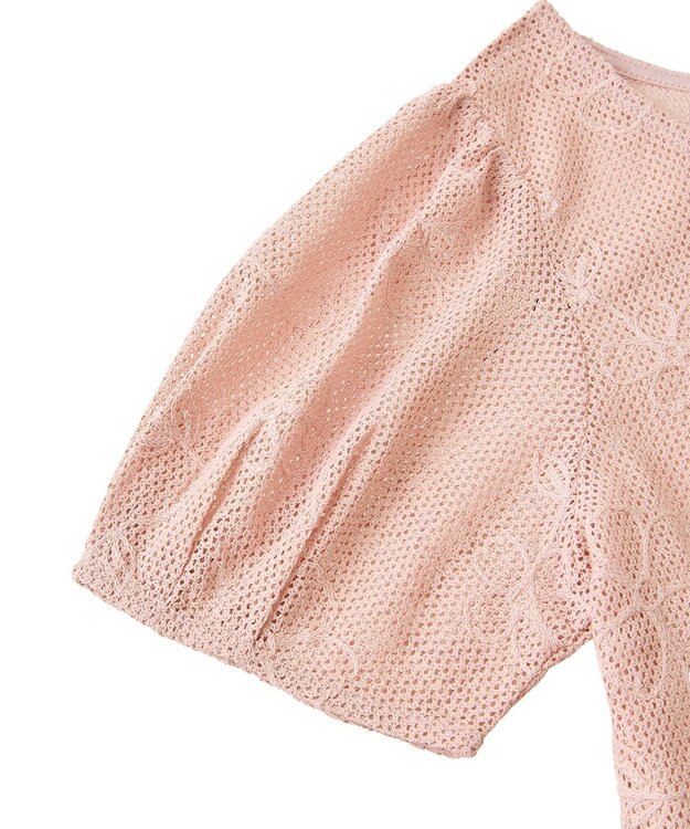 earth music&ecology フラワーコード刺繍カーディガン Pink