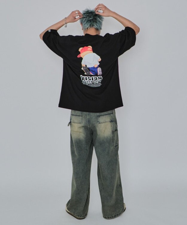 WEGO 【ユニセックス着用ITEM/MLサイズ展開】別注VISIONベアグラフィックT（SS） ブラック