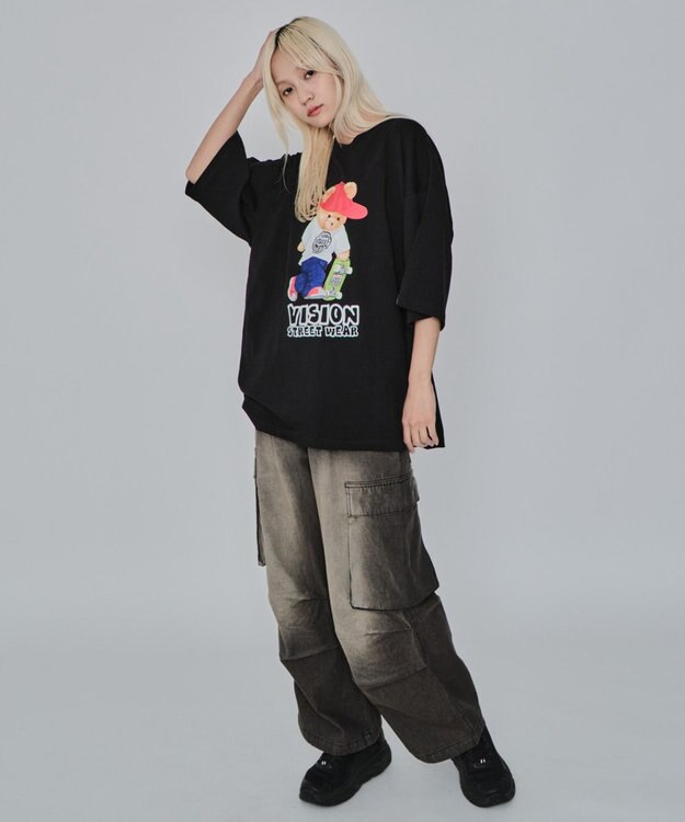 WEGO 【ユニセックス着用ITEM/MLサイズ展開】別注VISIONベアグラフィックT（SS） ブラック