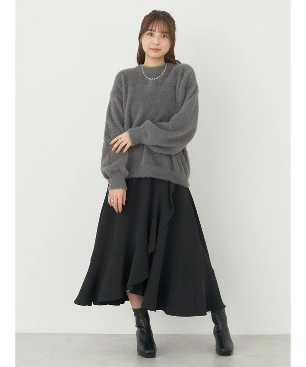 earth music&ecology ロングシャギーハイネックプルオーバー Gray