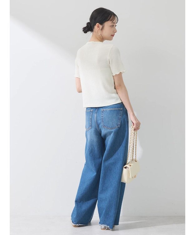 earth music&ecology ポコポコギャザードロストプルオーバー Ivory