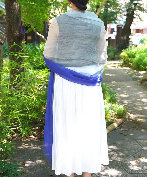 muto Ramie300 バーティカルグラデーション リネンストール ramie300 blue