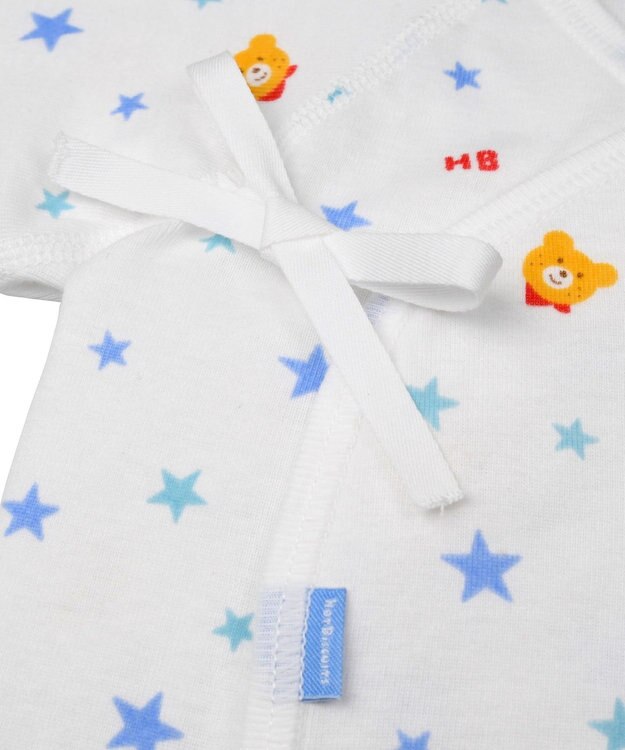 MIKI HOUSE HOT BISCUITS 【50-60cm】 フライス総柄短肌着 ブルー