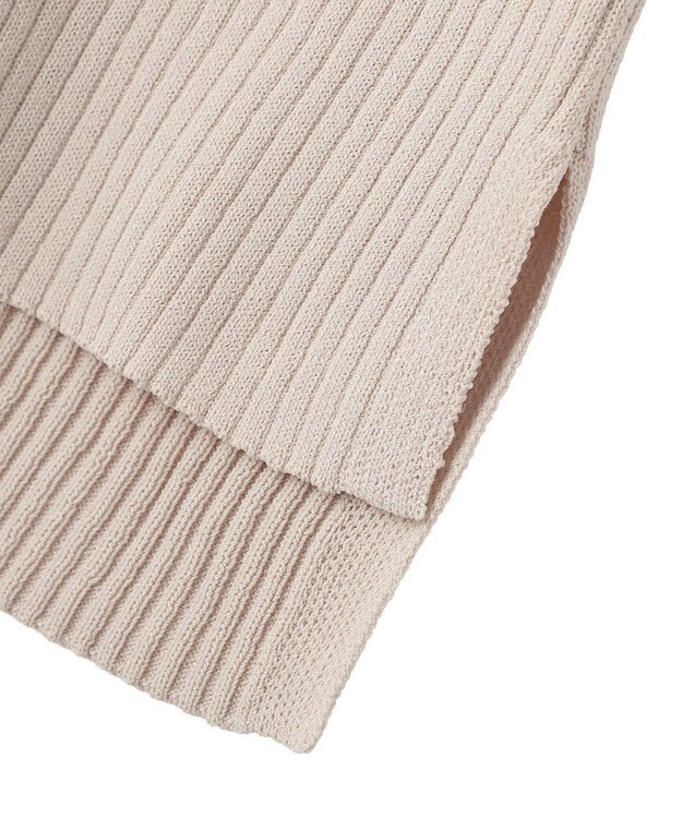 YECCA VECCA シアーMIX5分袖ニット Gray Beige