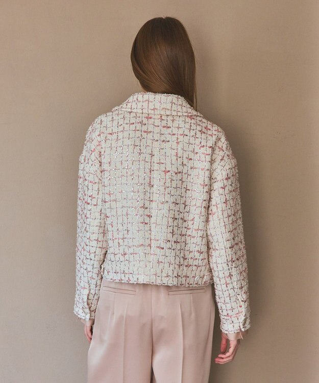 GRACE CONTINENTAL ツイードクロップドジャケット キナリ