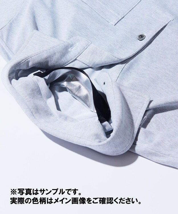 JOSEPH ABBOUD MOUNTAIN 暑さに徹底抗戦【首元に冷感ジェル】フリーズパック ポロ リーフ柄 ブルー系5