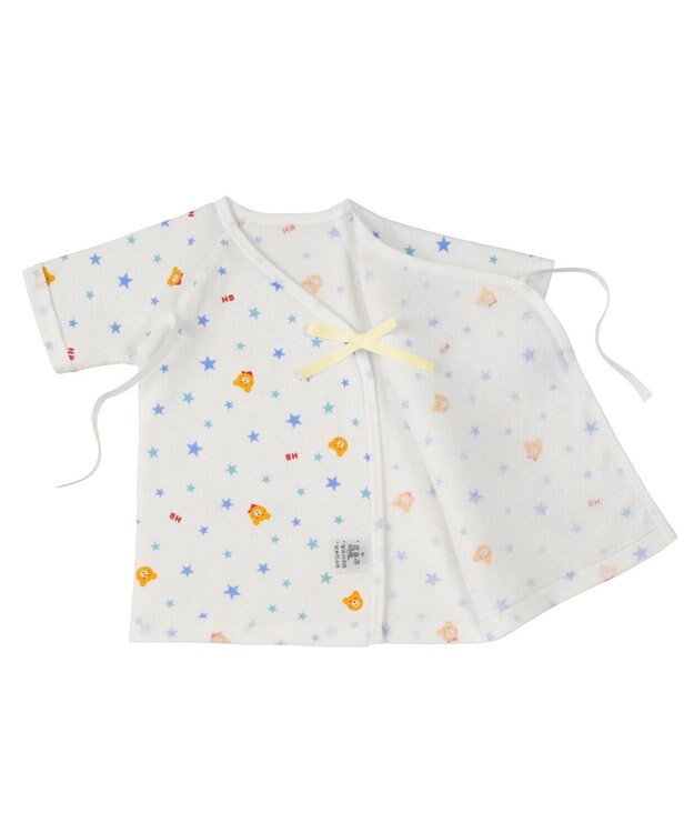 MIKI HOUSE HOT BISCUITS 【50-60cm】 フライス総柄短肌着 ブルー