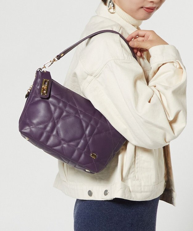 LA BAGAGERIE シープキルティング　2WAYショルダー ダークパープル