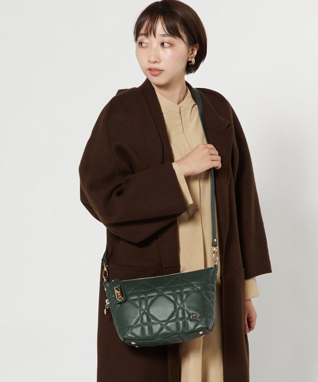 LA BAGAGERIE シープキルティング　2WAYショルダー ダークグリーン