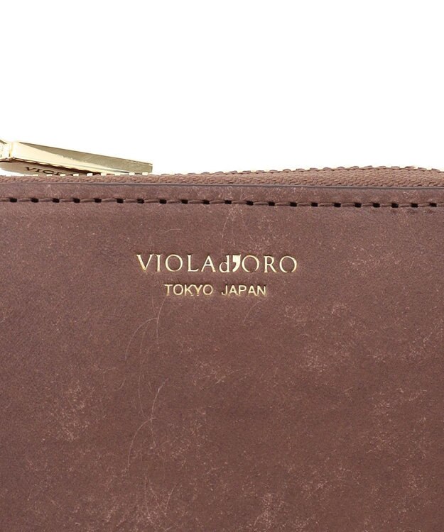 23区 VIOLAd'ORO L字ファスナー コンパクト ウォレット ブラウン系