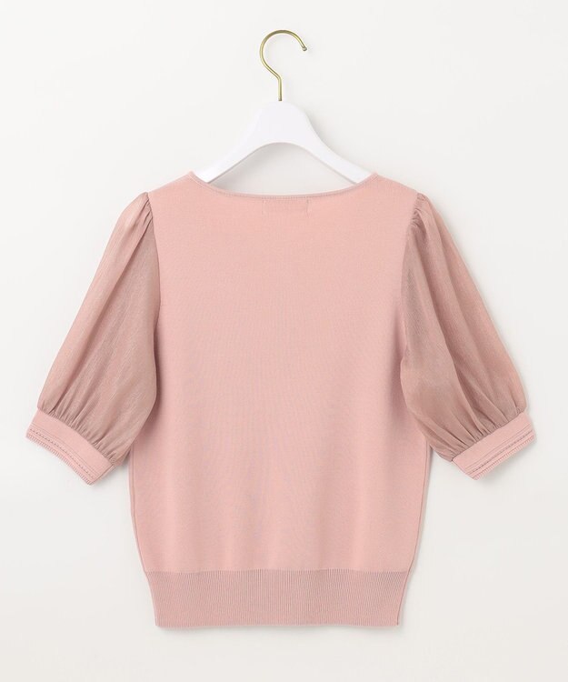 ANY SIS L 【洗える】シアースリーブコンビ ニット シェルピンク