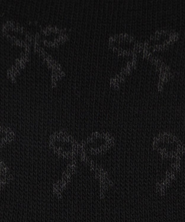 WEGO ジャガード総柄リボンソックス ブラック