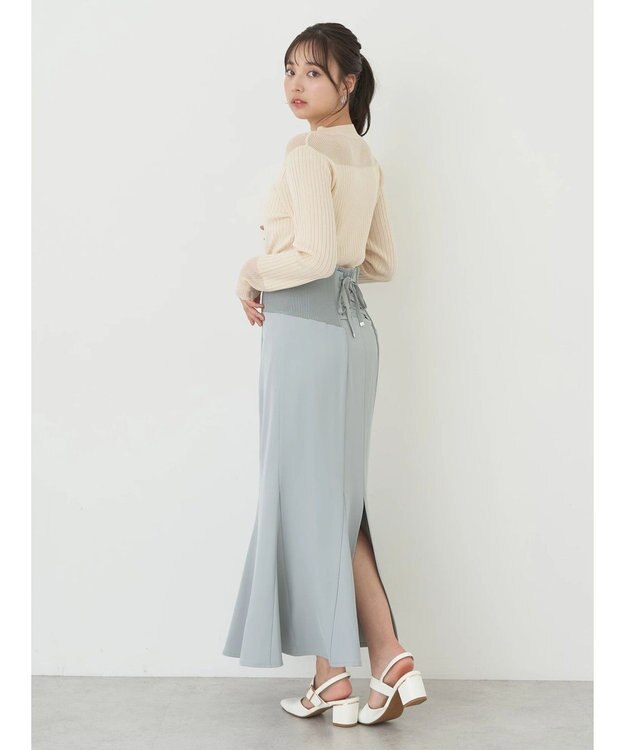 earth music&ecology 部分シアーニットプルオーバー Ivory