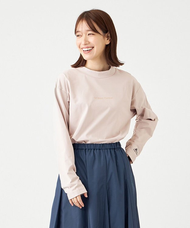 SHARE PARK LADIES 【UVカット・吸水速乾・ストレッチ・軽量 】モックネックＴシャツ ベージュ系