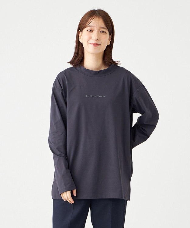 SHARE PARK LADIES 【UVカット・吸水速乾・ストレッチ・軽量 】モックネックＴシャツ グレー系